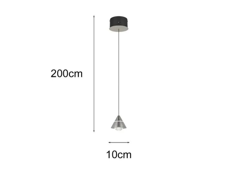 Kleine LED Pendelleuchte ROMEO höhenverstellbar, einflammig, Silber Ø 10cm