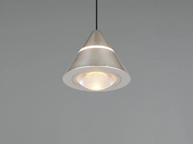 Kleine LED Pendelleuchte ROMEO höhenverstellbar, einflammig, Silber Ø 10cm