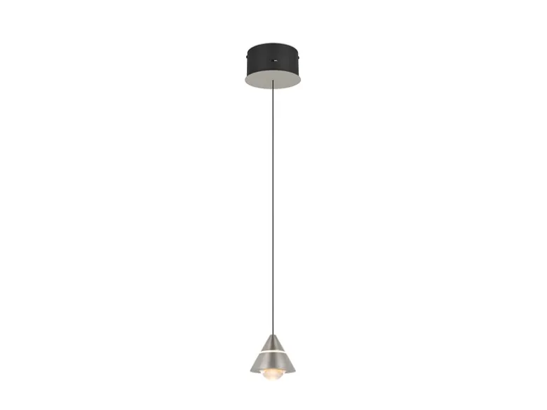Kleine LED Pendelleuchte ROMEO höhenverstellbar, einflammig, Silber Ø 10cm