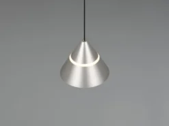 Kleine LED Pendelleuchte ROMEO höhenverstellbar, einflammig, Silber Ø 10cm