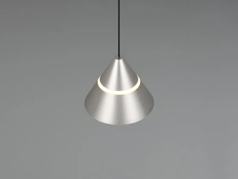 Kleine LED Pendelleuchte ROMEO höhenverstellbar, einflammig, Silber Ø 10cm