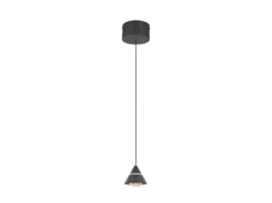 Kleine LED Pendelleuchte ROMEO höhenverstellbar, einflammig, Schwarz Ø 10cm