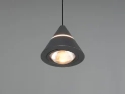Kleine LED Pendelleuchte ROMEO höhenverstellbar, einflammig, Schwarz Ø 10cm