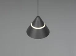 Kleine LED Pendelleuchte ROMEO höhenverstellbar, einflammig, Schwarz Ø 10cm