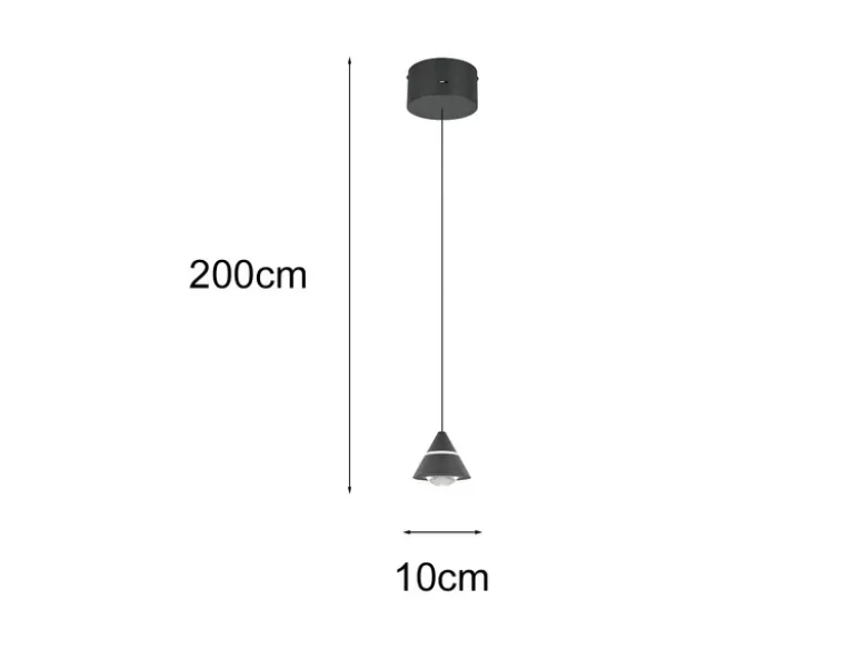 Kleine LED Pendelleuchte ROMEO höhenverstellbar, einflammig, Schwarz Ø 10cm