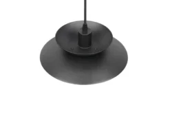 Kleine LED Pendelleuchte skandinavisch mit Metall Lampenschirm Schwarz Ø 25cm