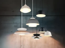 Kleine LED Pendelleuchte skandinavisch mit Metall- & Glasschirm Ø 23cm