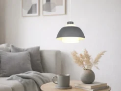 Kleine LED Pendelleuchte skandinavisch mit Metall- & Glasschirm Ø 23cm