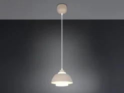 Kleine LED Pendelleuchte skandinavisch mit Metall- & Glasschirm Ø 23cm