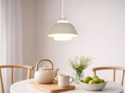 Kleine LED Pendelleuchte skandinavisch mit Metall- & Glasschirm Ø 23cm