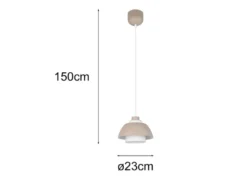 Kleine LED Pendelleuchte skandinavisch mit Metall- & Glasschirm Ø 23cm