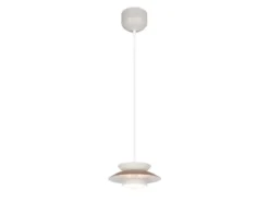 Kleine LED Pendelleuchte skandinavisch mit Metall Lampenschirm Grau Braun Ø 25cm