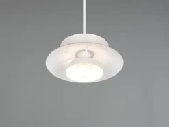 Kleine LED Pendelleuchte skandinavisch mit Metall Lampenschirm Grau Braun Ø 25cm
