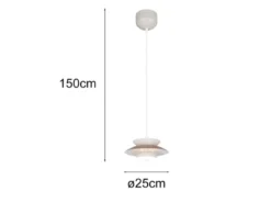Kleine LED Pendelleuchte skandinavisch mit Metall Lampenschirm Grau Braun Ø 25cm