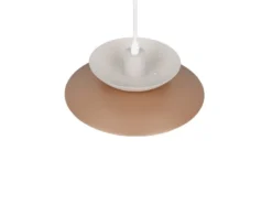 Kleine LED Pendelleuchte skandinavisch mit Metall Lampenschirm Grau Braun Ø 25cm