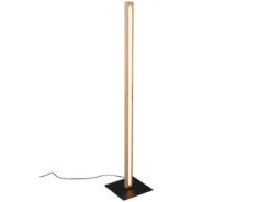 Kleine LED Stehlampe BELLARI aus Holz mit Touch Dimmer, Höhe 115cm