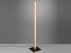 Kleine LED Stehlampe BELLARI aus Holz mit Touch Dimmer, Höhe 115cm