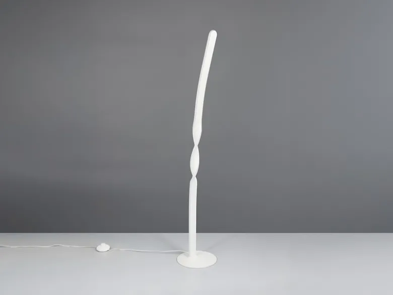 Kleine LED Stehlampe GINKO Metall Weiß, Höhe 110cm