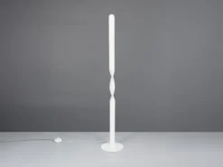 Kleine LED Stehlampe GINKO Metall Weiß, Höhe 110cm