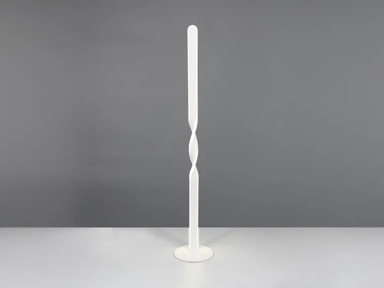 Kleine LED Stehlampe GINKO Metall Weiß, Höhe 110cm