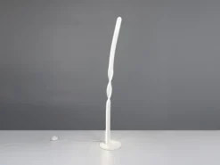 Kleine LED Stehlampe GINKO Metall Weiß, Höhe 110cm