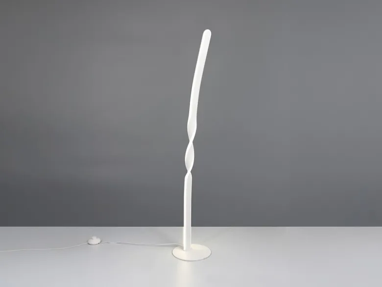 Kleine LED Stehlampe GINKO Metall Weiß, Höhe 110cm