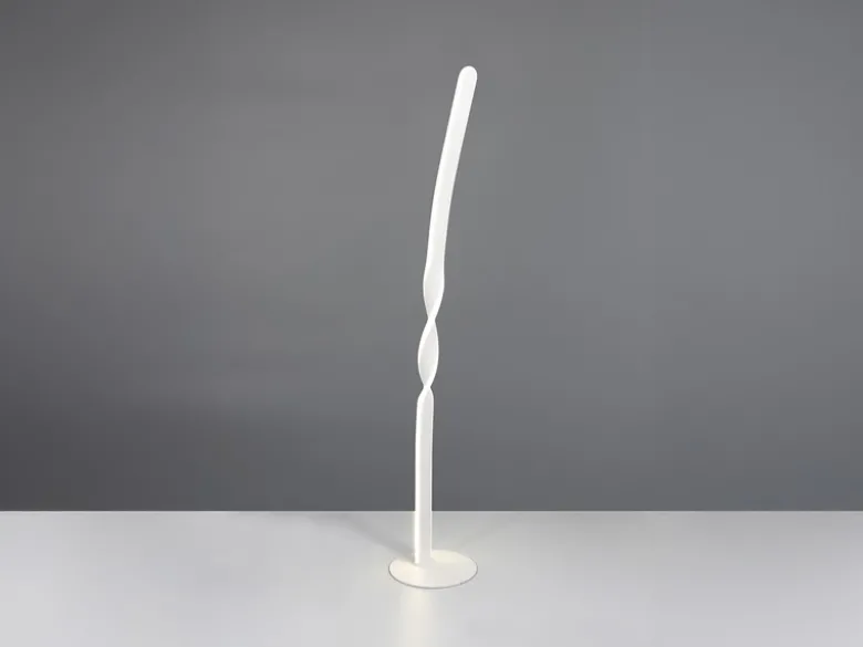 Kleine LED Stehlampe GINKO Metall Weiß, Höhe 110cm
