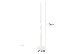 Kleine LED Stehlampe GINKO Metall Weiß, Höhe 110cm