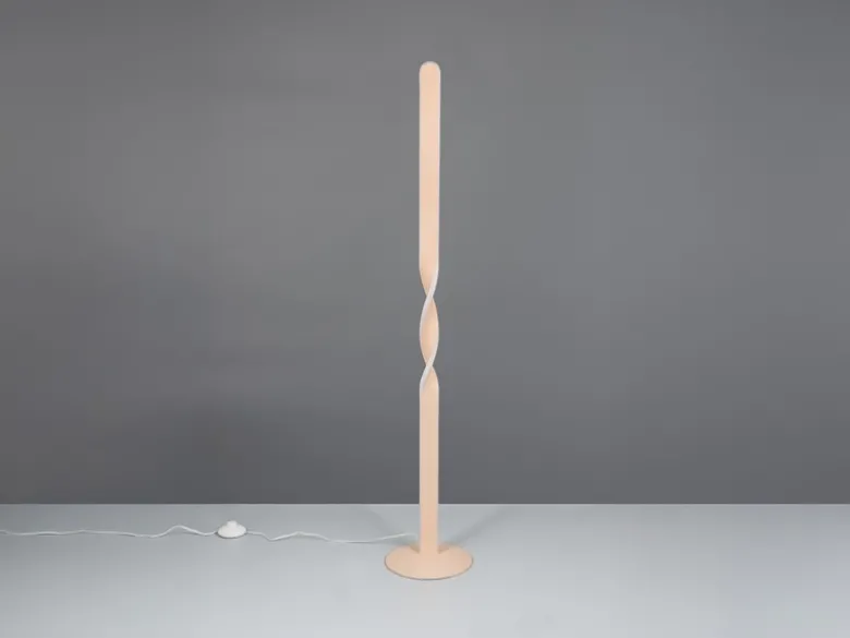 Kleine LED Stehlampe GINKO Metall Beige, Höhe 110cm