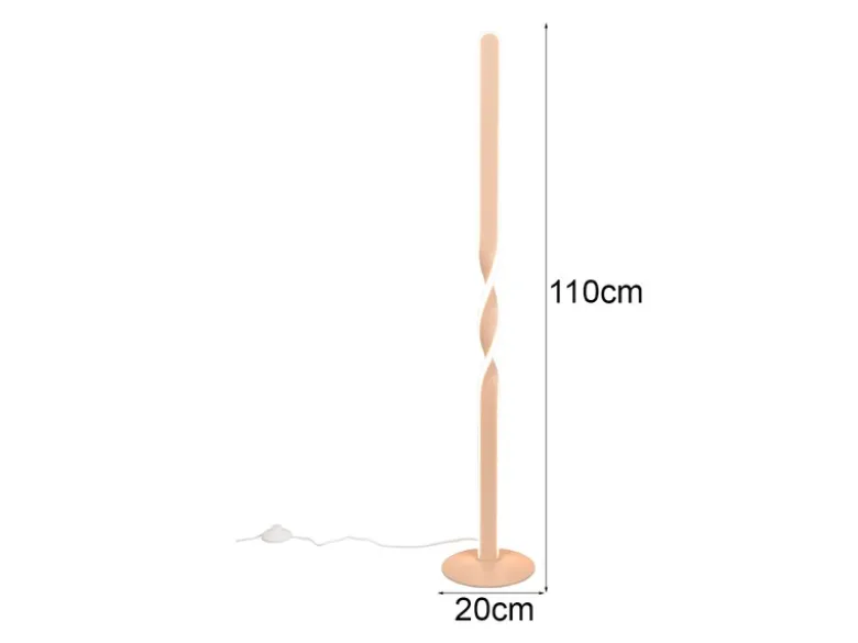 Kleine LED Stehlampe GINKO Metall Beige, Höhe 110cm