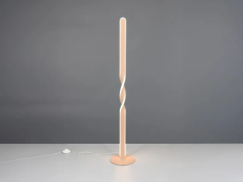 Kleine LED Stehlampe GINKO Metall Beige, Höhe 110cm