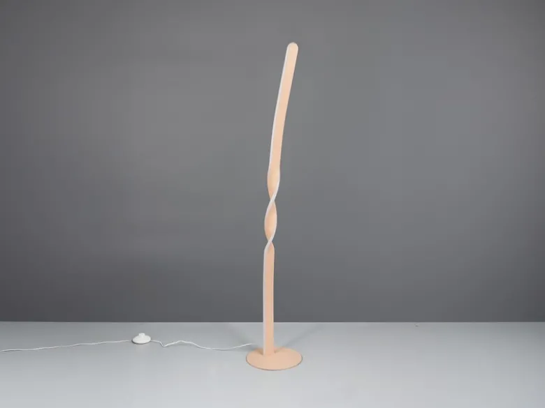 Kleine LED Stehlampe GINKO Metall Beige, Höhe 110cm