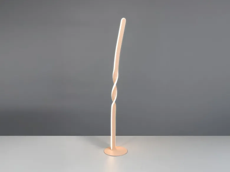 Kleine LED Stehlampe GINKO Metall Beige, Höhe 110cm