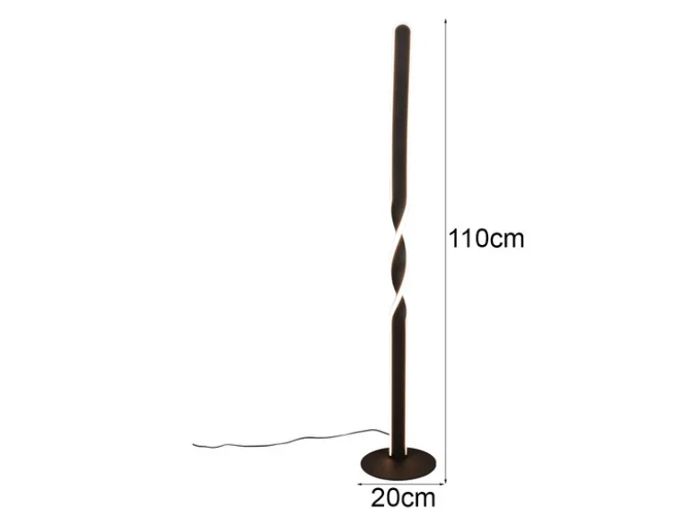 Kleine LED Stehlampe GINKO Metall Schwarz, Höhe 110cm