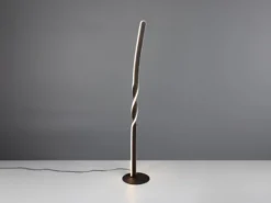 Kleine LED Stehlampe GINKO Metall Schwarz, Höhe 110cm