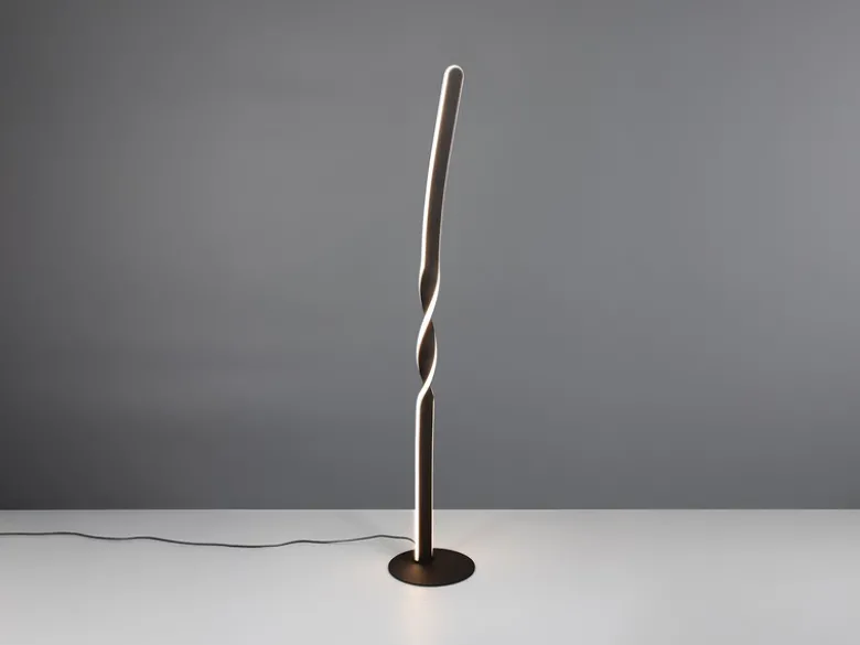 Kleine LED Stehlampe GINKO Metall Schwarz, Höhe 110cm