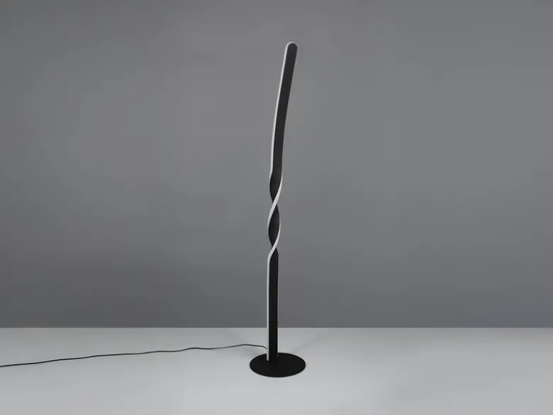 Kleine LED Stehlampe GINKO Metall Schwarz, Höhe 110cm