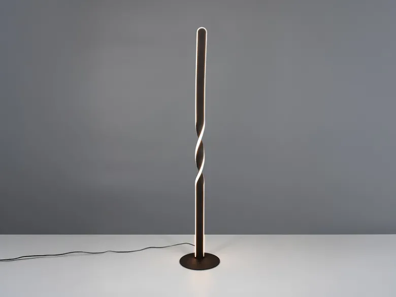 Kleine LED Stehlampe GINKO Metall Schwarz, Höhe 110cm