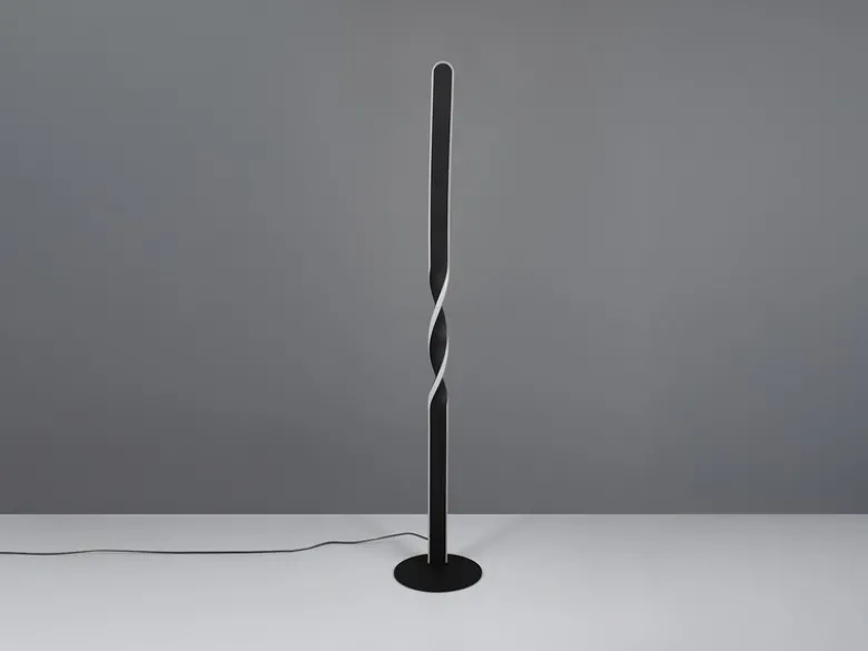Kleine LED Stehlampe GINKO Metall Schwarz, Höhe 110cm