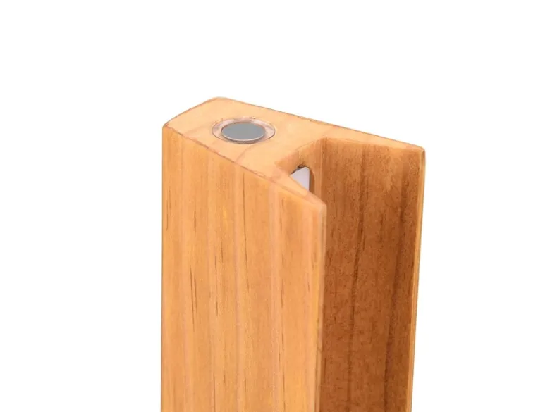 Kleine LED Stehlampe KERALA aus Holz mit Touch Dimmer, Höhe 120cm