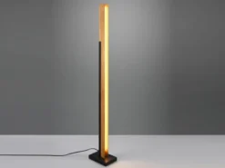 Kleine LED Stehlampe KERALA aus Holz mit Touch Dimmer, Höhe 120cm