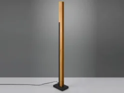 Kleine LED Stehlampe KERALA aus Holz mit Touch Dimmer, Höhe 120cm