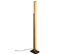 Kleine LED Stehlampe KERALA aus Holz mit Touch Dimmer, Höhe 120cm