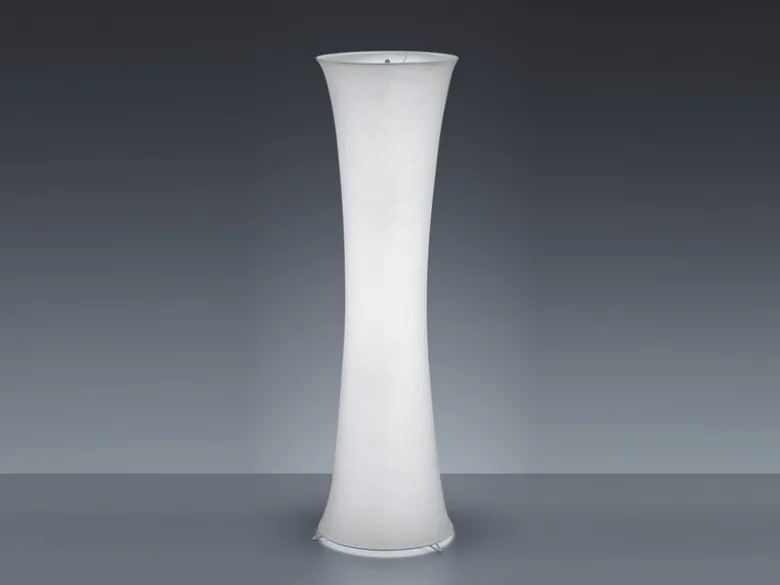 Kleine LED Stehlampe Stoff Weiß mit RGBW Leuchtmittel & Fernbedienung Höhe 123cm