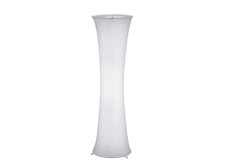 Kleine LED Stehlampe Stoff Weiß mit RGBW Leuchtmittel & Fernbedienung Höhe 123cm