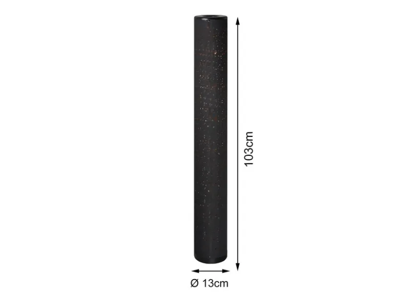 Kleine LED Stehlampe TACO mit Starlight Effekt, Stoff Schwarz Gold, Höhe 103cm