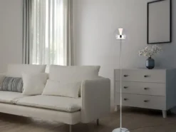 Kleine LED Stehleuchte FLYNT dimmbar & Lichtfarbe einstellbar, Höhe 130cm