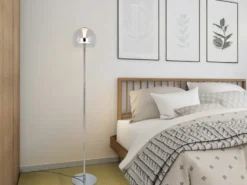 Kleine LED Stehleuchte FLYNT dimmbar & Lichtfarbe einstellbar, Höhe 130cm