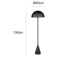 Kleine LED Stehleuchte in Pilzform aus Metall Schwarz, Höhe 130cm