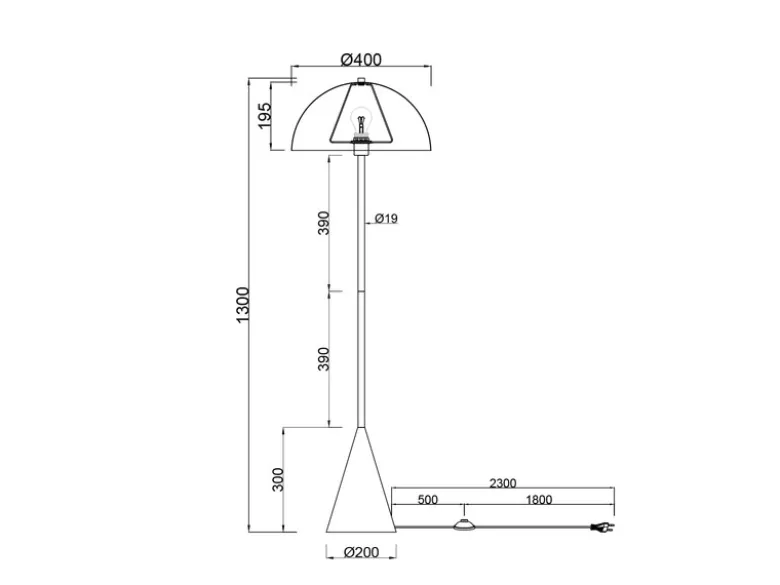 Kleine LED Stehleuchte in Pilzform aus Metall Hellgrau, Höhe 130cm